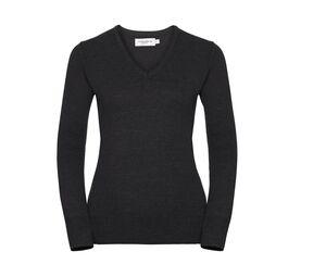 Russell Collection JZ10F - Ladies' V-Neck Pullover Charcoal Marl