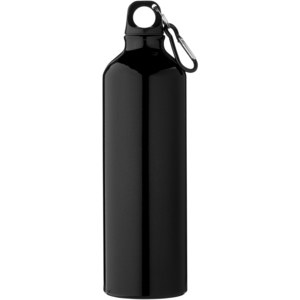 PF Concept 100739 - Oregon 770 ml RCS certified recycled aluminium water bottle with carabiner Solid Black