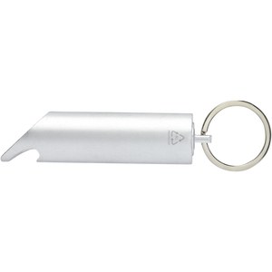 PF Concept 104574 - Flare RCS recycled aluminium IPX LED light and bottle opener with keychain Silver